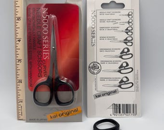 KAI N5000 Series 4-Inch Curved Needle Craft Scissors, Stainless Steel, Embroidery (N5100C)
