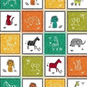 Michael Miller Out of Africa ~ Safari Patchwork in Multi ~ 100% Cotton Fabric (CX9287-MULT)