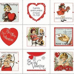 Riley Blake All My Heart 24&quot; x 43&quot; Valentine Greetings Patch Panel ~ 100% Cotton Fabric by J. Wecker Frisch (PD14131-PANEL)