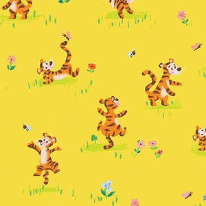 Jill Howarth 100 Aker Woods Tigger Bounce in Yellow ~ Riley Blake Designs 100% Cotton Fabric ~ Winnie the Pooh & Friends (C15173-YELLOW)