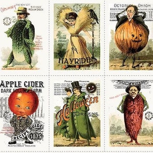 Riley Blake Pumpkin Patch Seedy Characters Patch Panel 24&quot; x 43&quot; ~ 100% Cotton Fabric by J. Wecker Frisch (PD14572-PANEL) ~ Halloween Fabric
