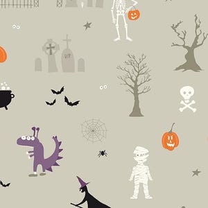 ライリー ブレイク ベガーズ ナイト メイン グレー サンディ ジャーヴェイス作 ~ 100% コットン生地 (C14500-GRAY) ~ ハロウィン ウィッチ生地