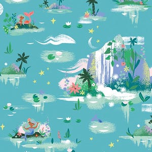 Jill Howarth Forever Neverland Mermaid Lagoon in Peacock ~ Riley Blake Designs 100% Cotton Fabric ~ Peter Pan (C15901-PEACOCK)