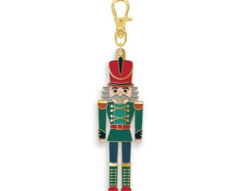 Jennifer Long Nutcracker Enamel Charm, Zipper Pull: coordinates with Nutcracker Tradition fabric