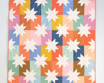 Star Pop ~ A Pieced Quilt Pattern by Emily Dennis of Quilty Love (#141) ~ Fat Quarter Friendly