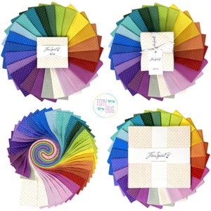 Tula Pink Tiny Dots & Stripes Coordinates by Free Spirit Fabrics ~ Fat Quarter Bundle, Layer Cake, Jelly Roll, Charm Pack ~ 2022 True Colors