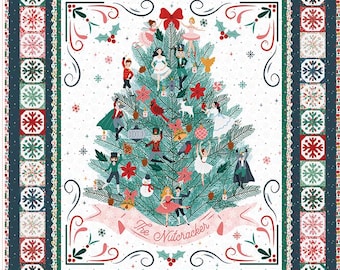 Jennifer Long Nutcracker Tradition Decorate the Tree Panel (PD17678-PANEL) Riley Blake Fabric