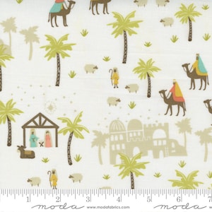 Moda Joyful Joyful ~ Oh Little Town in Cream ~ by Stacy Iest Hsu ~ 100% Cotton Fabric ~ Christmas Nativity Christian Religious Holiday Beige