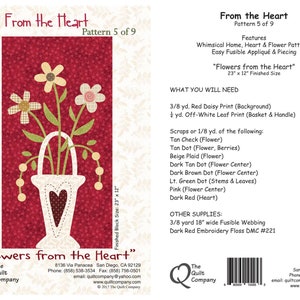 From the Heart Quilt Pattern Set by the Quilt Company ~ 6 Block of the ...
