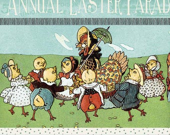 J. Wecker Frisch Egg Hunt Fabric: Easter Border Stripe Multi (CD17144-MULTI) Riley Blake