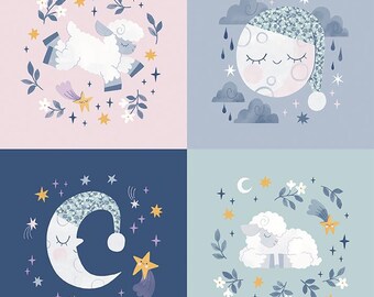 Riley Blake Twinkle Little Star Pillow Panel (PD16306-PANEL) 100% Cotton Fabric