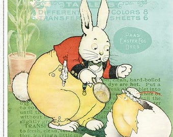 J. Wecker Frisch Egg Hunt Fabric: Easter Home Journal Main Panel (PD17140-PANEL) Riley Blake