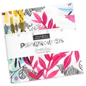 Moda Playgrounds Charm Pack 5&quot; Squares ~ by Amarilys Henderson ~ 100% Cotton Quilting Fabric ~ Watercolor Butterfly Floral (2260PP)