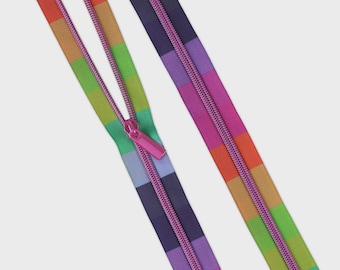 Sallie Tomato Zippers by the Yard: Floral Reef Smooth Sailing #5 Nylon, Tula Pink Coil, 3yds, 9 Pulls