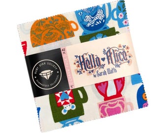 Ruby Star Hello Alice Fabric by Sarah Watts ~ Charm Pack of 42 5" Squares