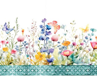 ITB Jason Yenter Butterfly Fantasy Border Print in Multi (In the Beginning Fabrics 2BF-1)