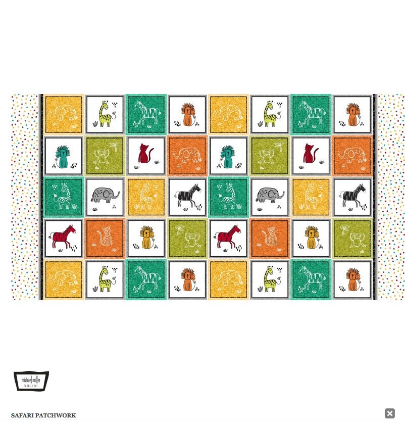Michael Miller Out of Africa ~ Safari Patchwork in Multi ~ 100% Cotton ...