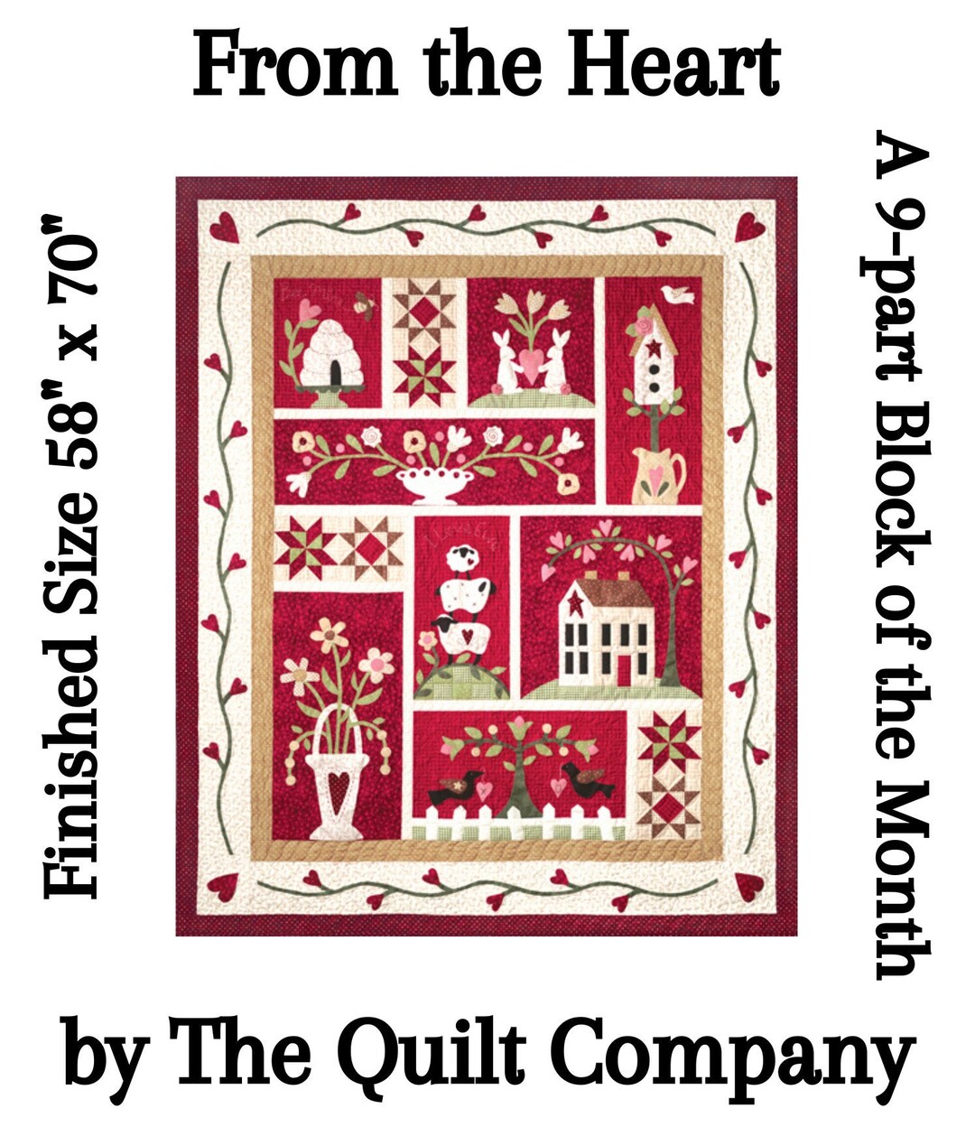 From the Heart Quilt Pattern Set by the Quilt Company ~ 6 Block of the ...