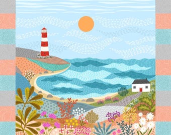 Lewis & Irene Creative Landscapes Coast Panel 36" x 43" (A907) 100% Cotton Fabric