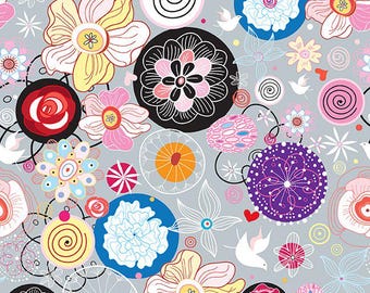 ITB Jason Yenter Alice Funky Flowers in Multi (In the Beginning Fabrics 2AL-1)