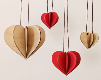 3D Hearts Laser SVG Files  for Valentine's Day