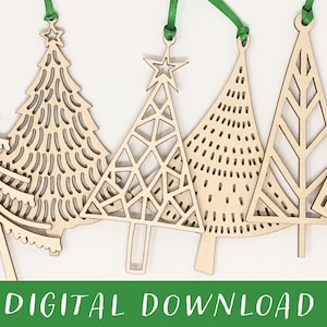 Conjunto de 6 arquivos - Enfeites para árvore de Natal - Arquivos cortados a laser para download