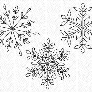 Single Line Snowflake SVG BUNDLE - Foil Quill Christmas SVG - Hand drawn dxf