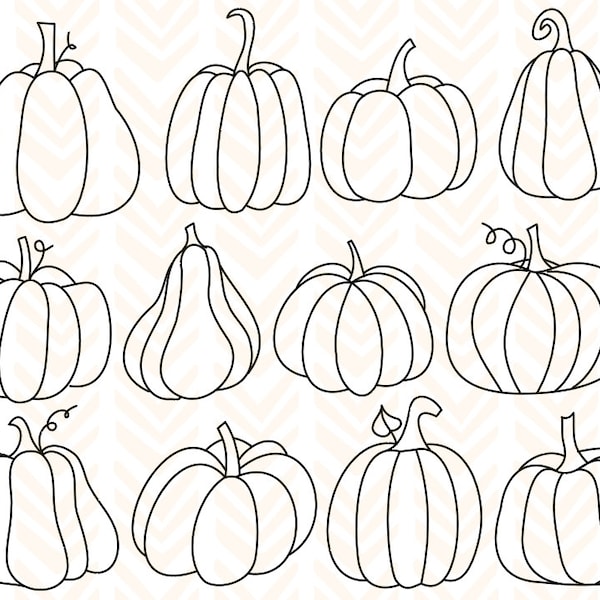 Pumpkin SVG bundle - Foil Quill pumpkins SVG - single line pumpkins bundle