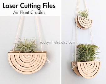 Air Plant Cradle - Rainbow Laser Cutting File SVG