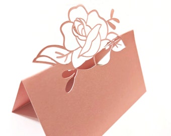 Rose Pop-Up Place Card SVG: Floral Cutout Template (Digital Download)