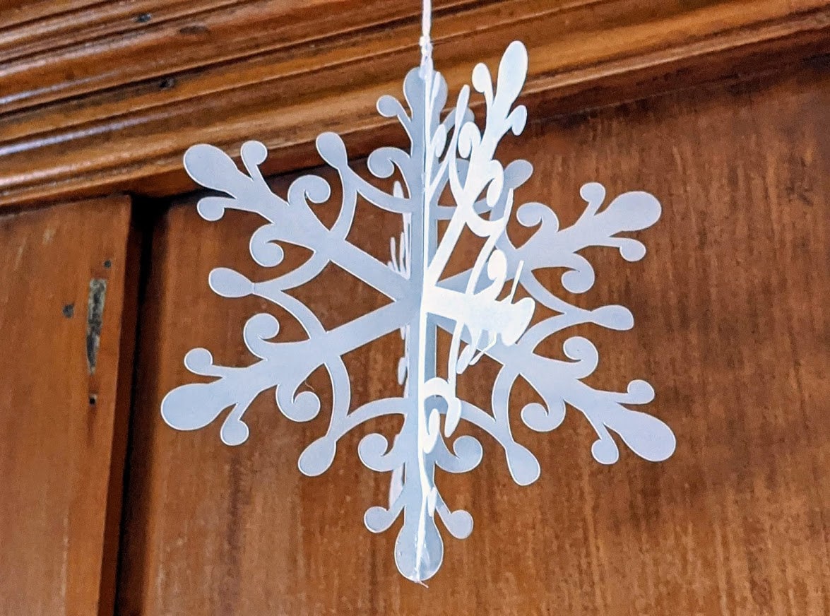 Adorno de copo de nieve de papel 3D: Decoración navideña SVG (Descarga  digital) - Etsy México, image size:1175x872