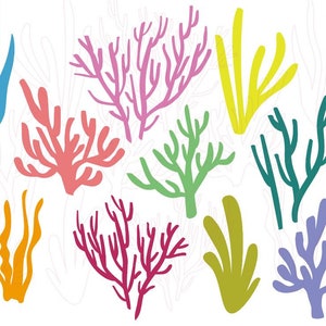 Coral and seaweed SVG bundle - Underwater cut files - ocean coral svg bundle