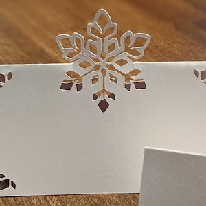 Tarjeta de lugar emergente de copo de nieve SVG - Tarjeta de lugar 3D SVG - Recorte de copo de nieve - Tarjeta de lugar emergente