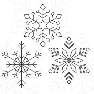 Paquete SVG de copo de nieve de una sola línea - SVG navideño de pluma de aluminio - DXF dibujado a mano