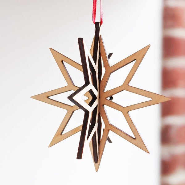 3D Laser Cut Eight-pointed Star SVG Download