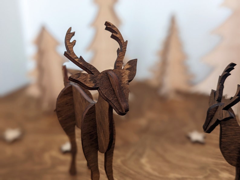 3D Deer Laser Cut Files Christmas image 2