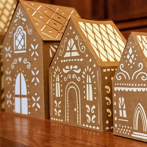 Christmas Village SVG - Gingerbread christmas town design decor SVG - 3D Paper SVG