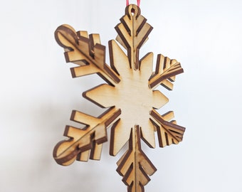 3D Laser Cut Snowflake Ornament SVG (Digital Download)
