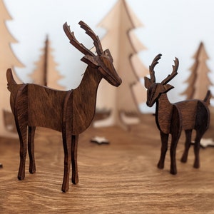 3D Deer Laser Cut Files Christmas image 1