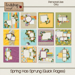 Våren har kommit {Högkvalitativa digitala scrapbooking-snabba sidor} 12x12 **DIREKT NEDLADDNING