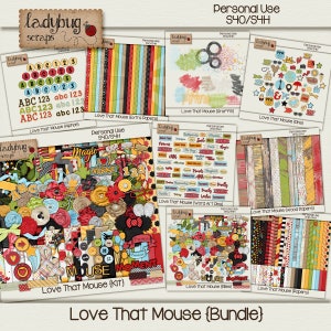 Love That Mouse, hohe Qualität, digitales Scrapbooking, Kit und Bundle, INSTANT DOWNLOAD, Urlaub, Reise-Themed