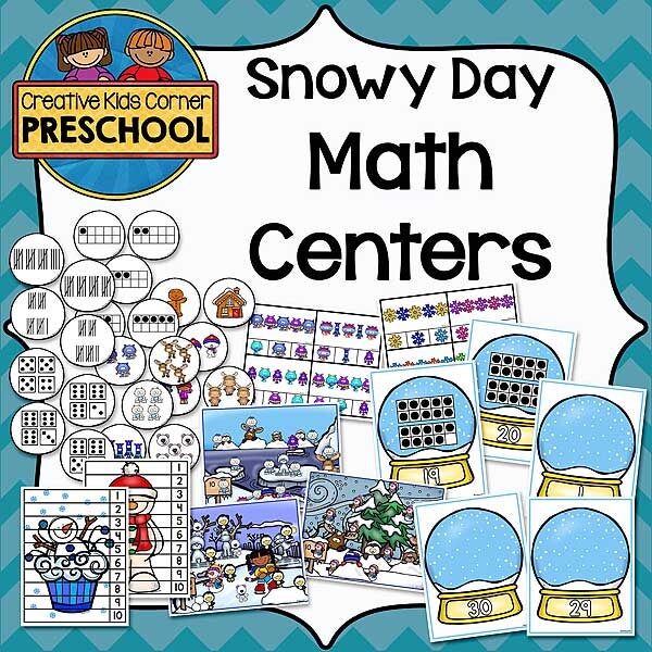 Snowy Math Snowy Day Math Centers {preschool & Kindergarten Educational Activity ...