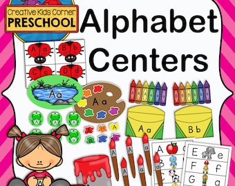 Alphabet Centers {Preschool & Kindergarten Learning Activity}