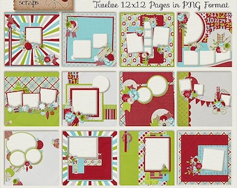 Christmas Time {High Quality Digital Scrapbooking Quick Pages}  **INSTANT DOWNLOAD