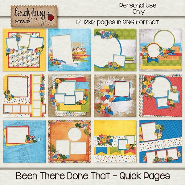 Been There Done That {High Quality Digital Scrapbooking Quick Pages} **INSTANT DOWNLOAD