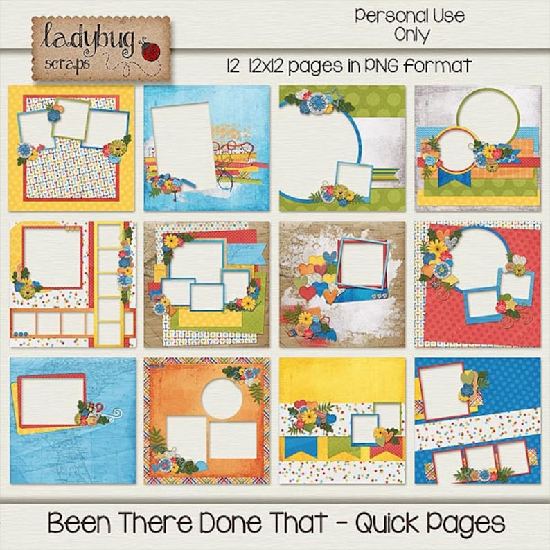 Been There Done That {High Quality Digital Scrapbooking Quick Pages} **INSTANT DOWNLOAD image 1