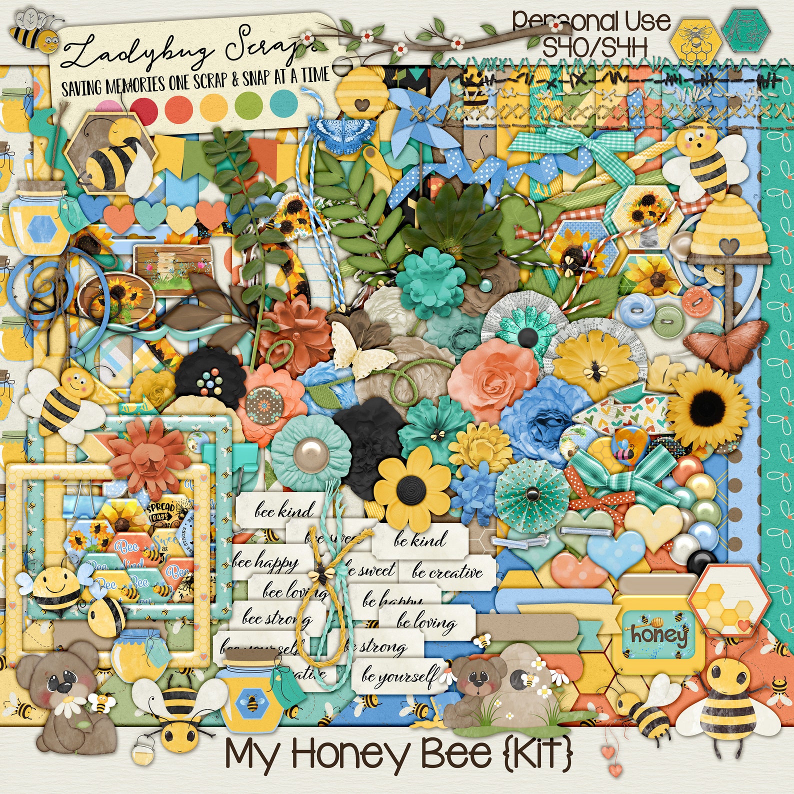 My Honey Bee Kit high Quality Digital Scrapbooking Kit Etsy Canada