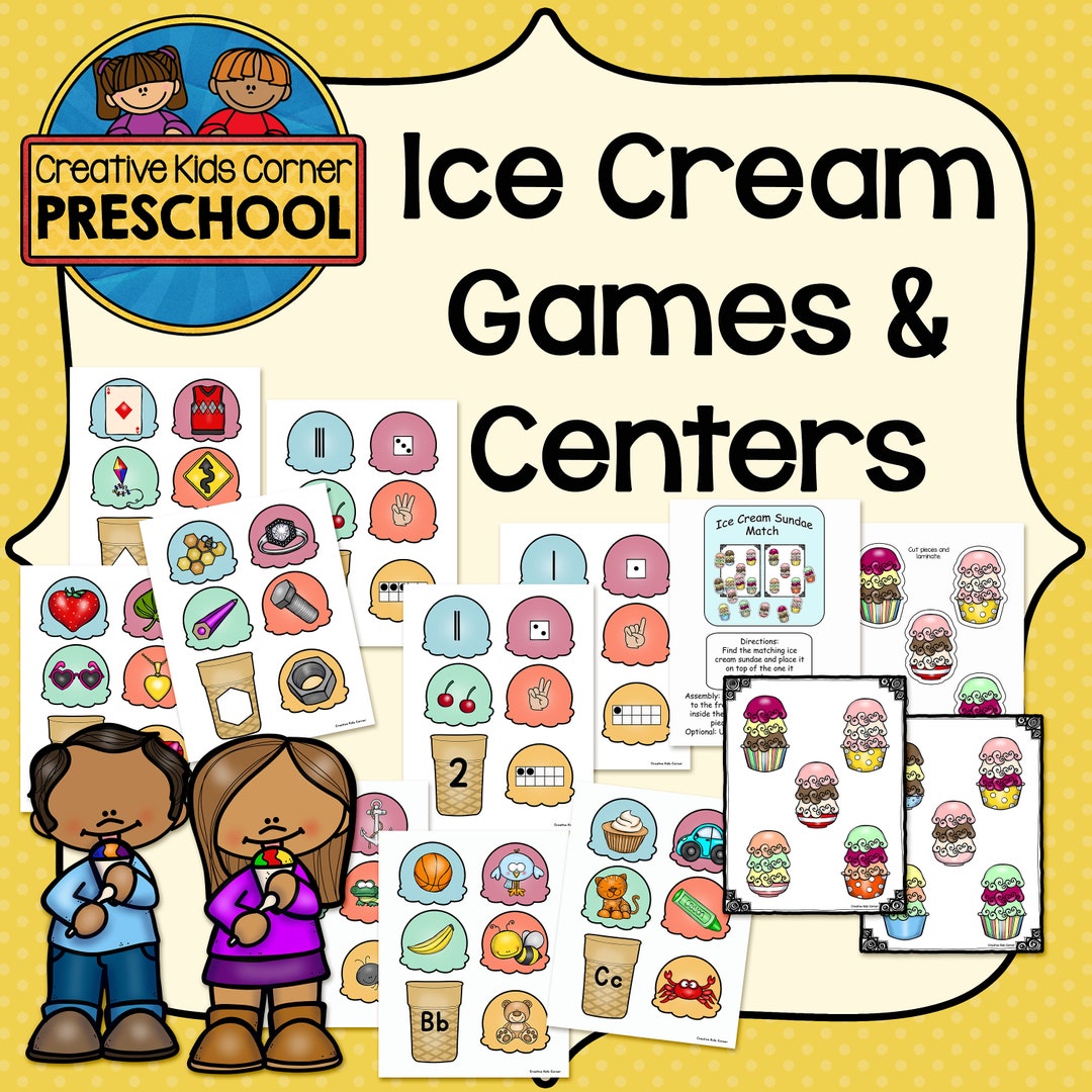 Ice Cream Games & Centers preschool/kindergarten Educational Activities Etsy