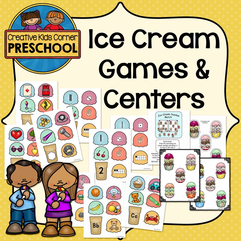 Ice Cream Games & Centers preschool/kindergarten Educational Activities