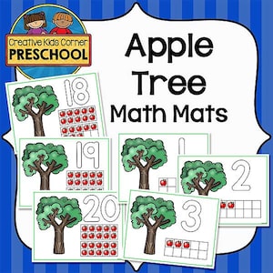 アップル ツリー 算数マット {幼稚園・保育園向け教育リソース アクティビティ}